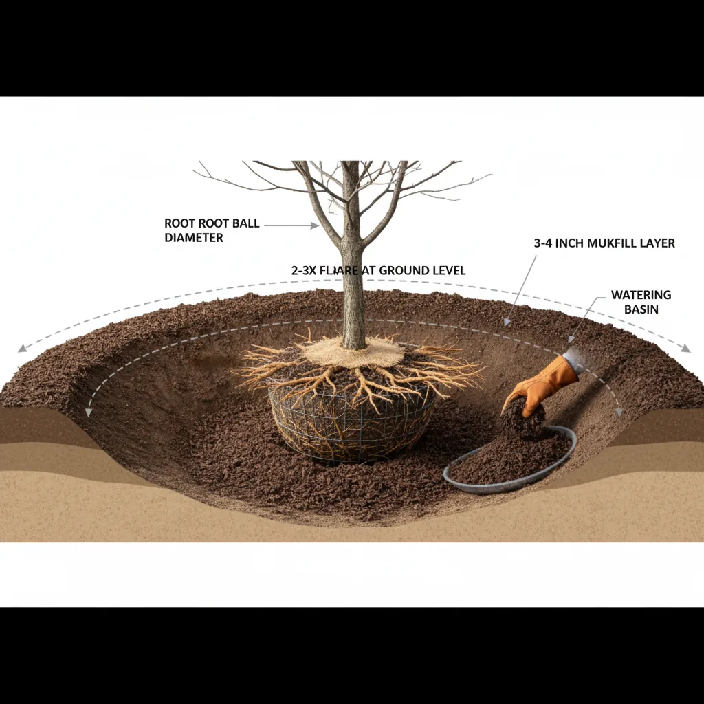 Proper planting technique for Zone 6 shade trees