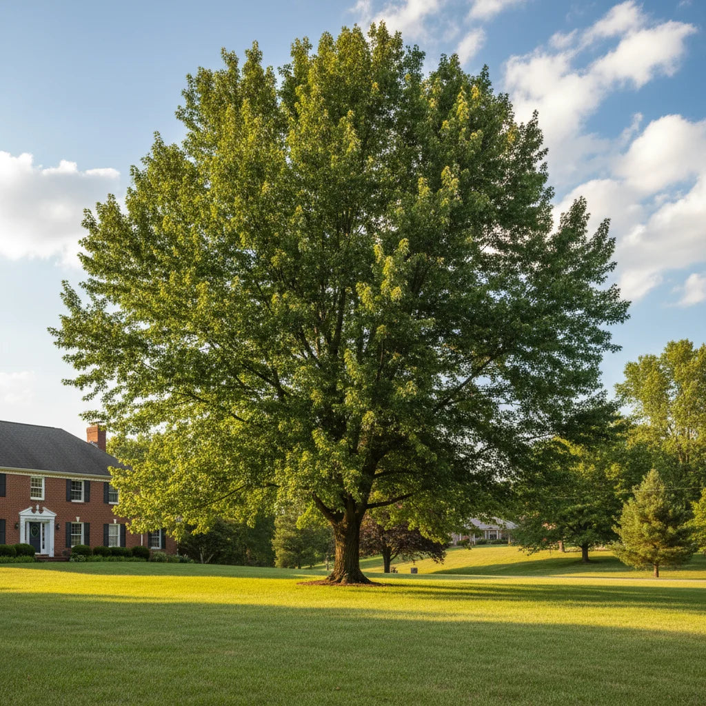 Mature shade trees thriving in a Zone 5 landscape showing proper spacing and established growth