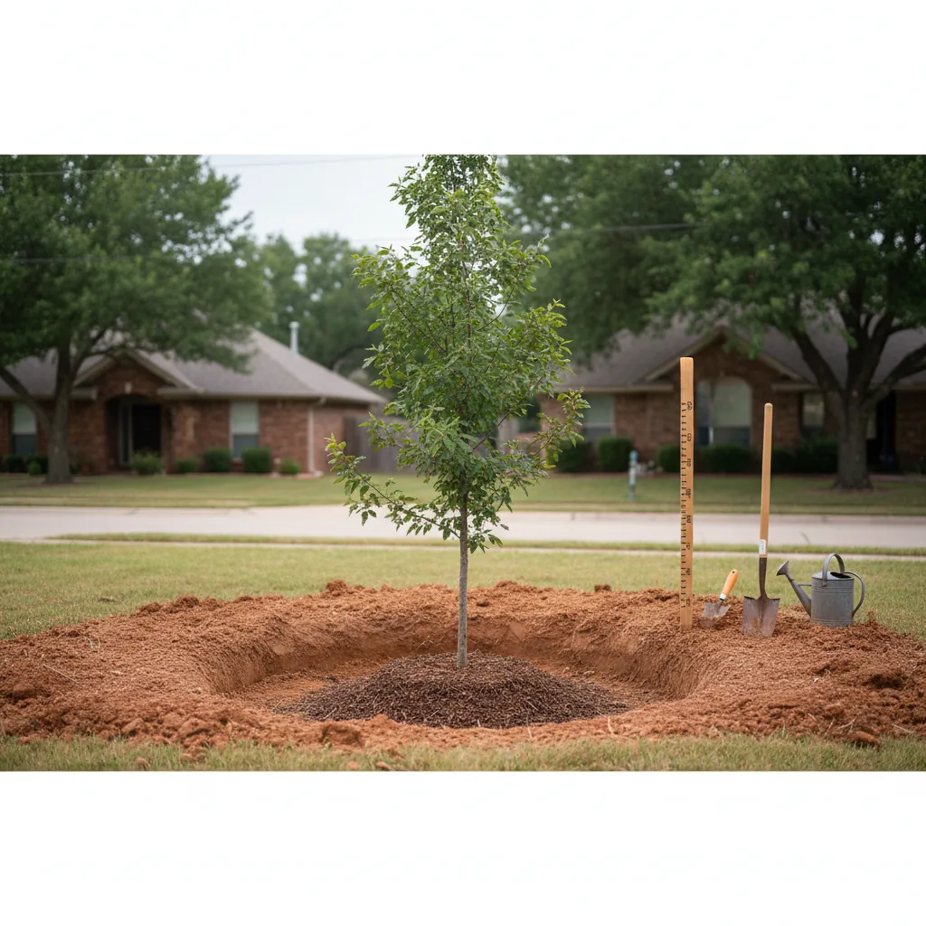 Proper tree planting technique in Oklahoma clay soil