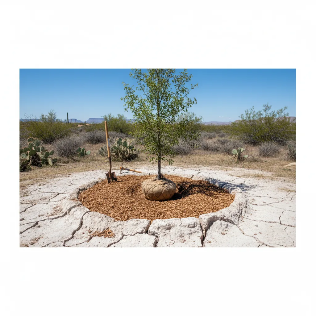 Proper caliche excavation technique for planting shade trees