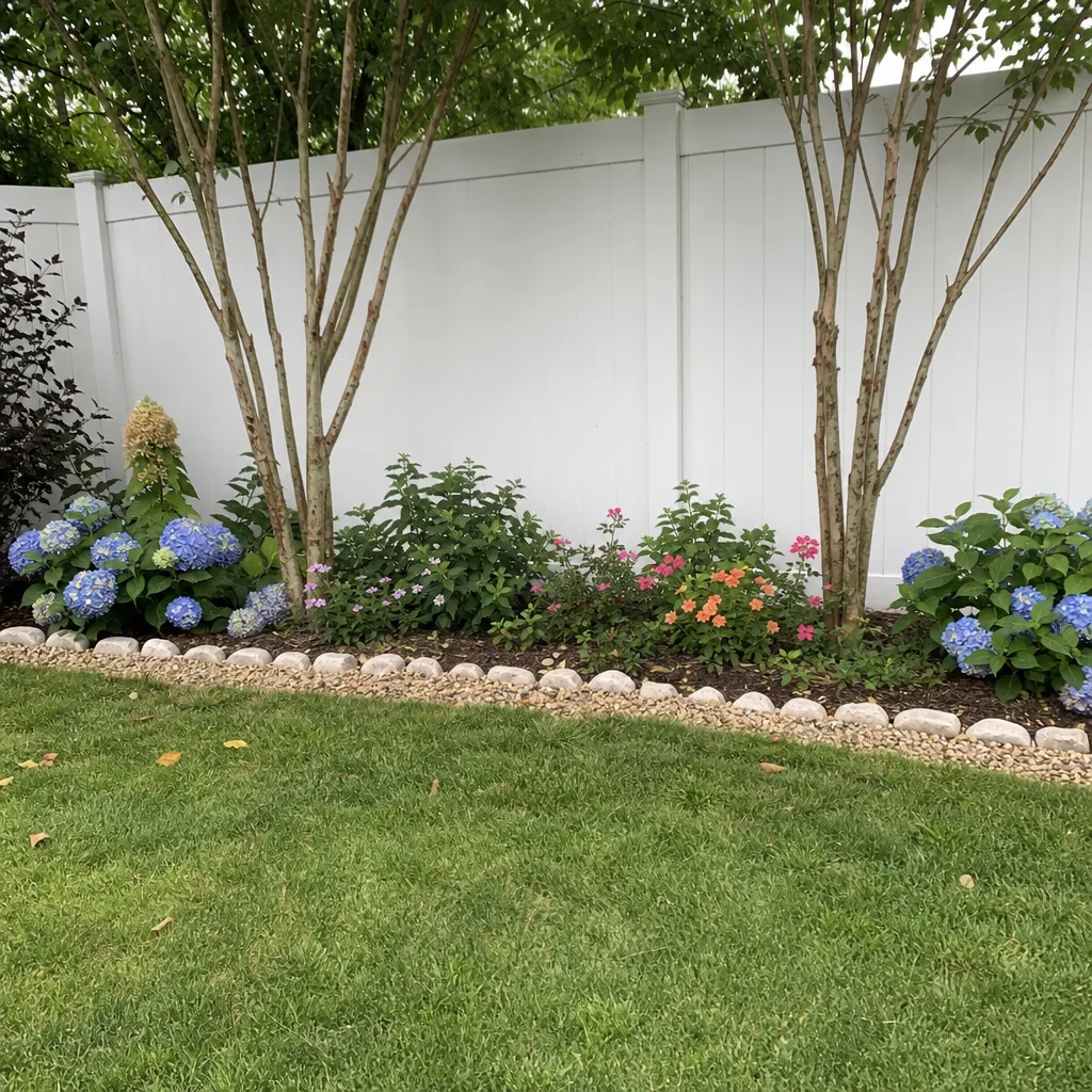 Garden showing strategic placement and reflective surfaces to maximize available light