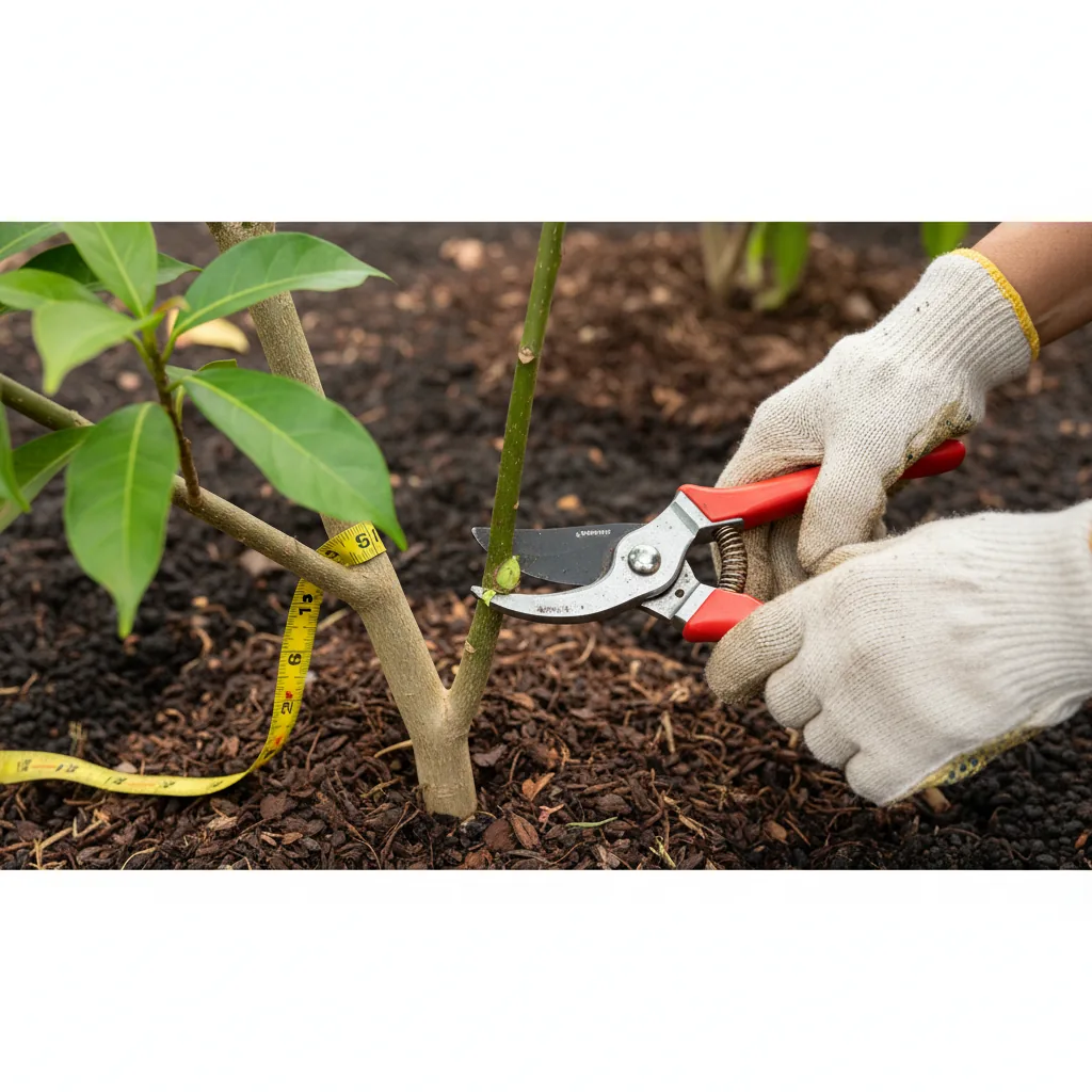 Hands working with volcanic soil and young tree seedling in tropical setting